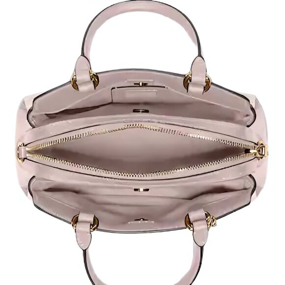 COACH Leather Washed Mauve Mini Lillie Carryall Golden Hardware Feet NWT - Picture 3 of 11